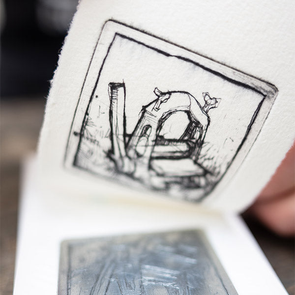 Drypoint on Metal Plates With a 3D Printed Press